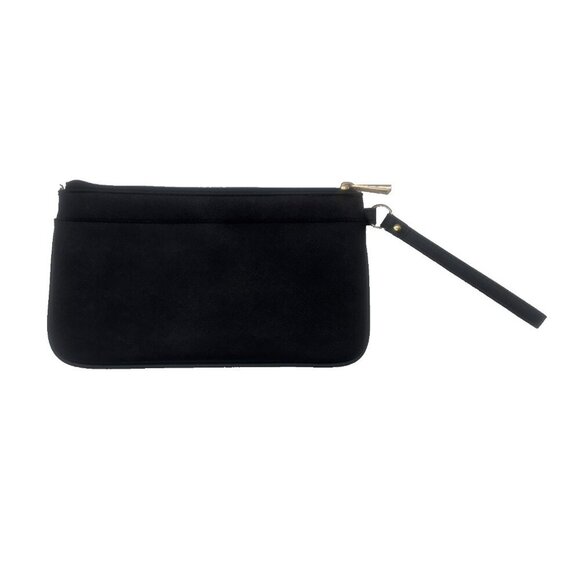 GUESS LOGO black and gold hardware soft case clutch embossed G Faux leather - Picture 3 of 11